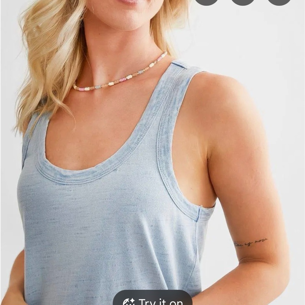 Buckle White Crow Sky Blue Washed Tank Dress Size S - Picture 3 of 9